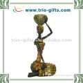 African abstract lady sculpture golden electroplated